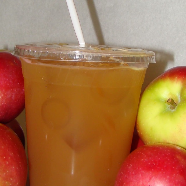 Hot apple cider in a Donut Station cup