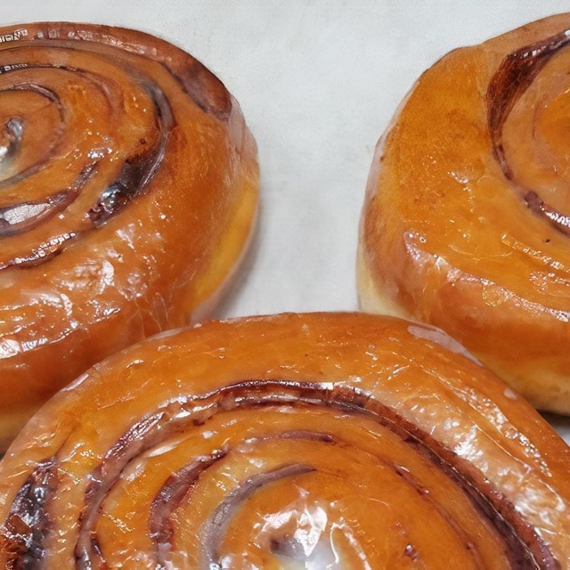 Glazed cinnamon bun