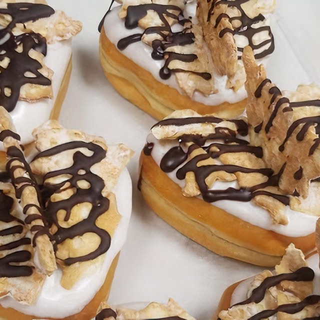 The Donnoli: a donut filled with cannoli cream and topped with cannoli chips