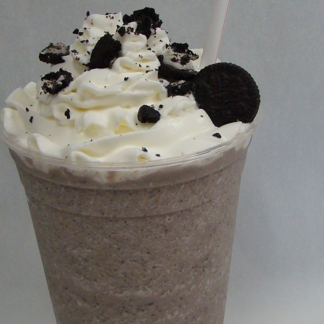 Large blended frappe with whipped cream